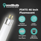 GoodBulb 54-Watt 46 Inch T5 Fluorescent Light Bulb 4100K Cool White Color Medium Bi-Pin Base 4950 Lumens 85 CRI 36000 Life Hours Instant/Programmed Start (Pack of 40)