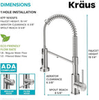 KRAUS Bolden 2-in-1 Commercial Style Pull Down Single Handle Water Filter Kitchen Faucet for Reverse Osmosis or Water Filtration System in Spot-Free Stainless Steel, KFF-1610SFS