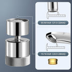 Hibbent Dual Water Flow Sprayer Kitchen Sink Aerator - 360-degree Swivel Bathroom Faucet Aerator, Easy One-Hand Control, 1.8 GPM-55/64 Inch-27UNS Female Thread, Chrome