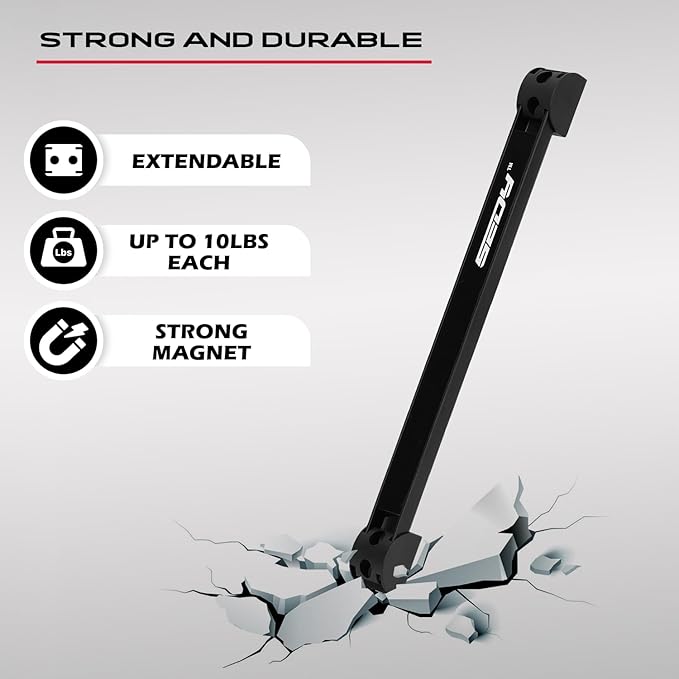 SEDY 7-Piece 12" Magnetic Tool Holder Storage Organizer, Garage Wall Mount Rack Organization Strip Power Magnet Organizers Mounted Workbench Board Slatwall Van Hanger