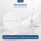 Amico Recessed Lighting 5/6 Inch, 48 Pack 5CCT Flat LED Can Lights, 2700K/3000K/4000K/5000K/6000K Selectable,12W Eqv 120W, 1050LM Brightness, Retrofit Installation - ETL & FCC