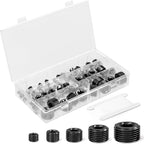 GASHER 25Pcs Carbon Steel Pipe Plug Fitting Internal Hex Thread Socket Pipe Plug Set, 1/8" 1/4" 3/8" 1/2" 3/4" NPT