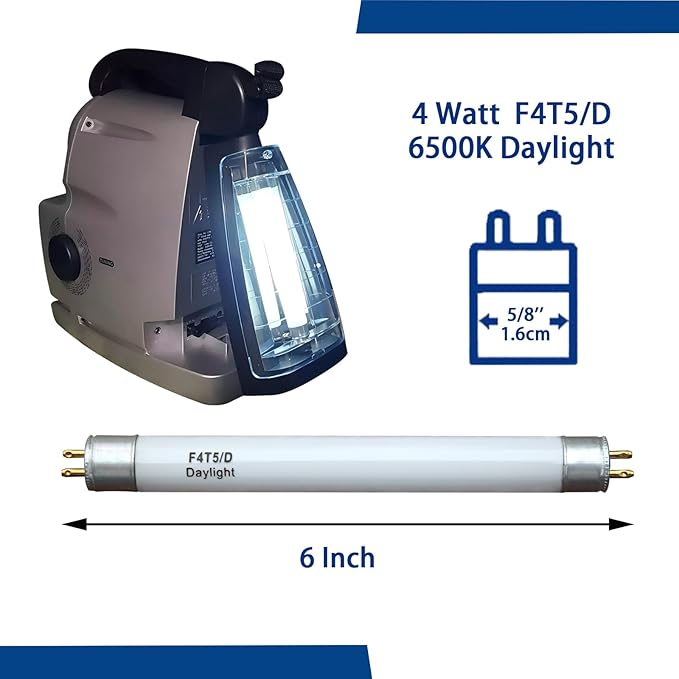F4T5/D Linear Fluorescent Tube,6" T5 4W Daylight Camping Lantern Bulb,High Output Under Cabinet Bulb,G5 Base 6500K 4Pack