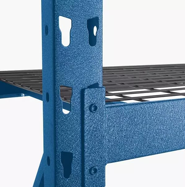 Heavy Duty Member Mark 4-Shelf Industrial Storage Rack, 77" W x 24" D x 72" H (Blue, 1 Pack)