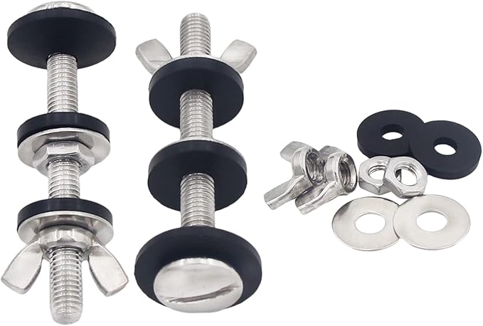 2 PCS Toilet Tank to Bowl Bolts Repair Kit, 5/16 * 3.15 inch Heavy Duty Rustproof Stainless Steel Toilet Bolts