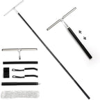 59.5" Long Handle Window Squeegee with Extension Pole, 12.4" Wide Metal Shower Squeegee for Glass Doors, Floor Squeegee for Home Window Cleaning, Tile Wall, Car