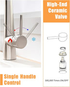 Kitchen Faucet with Pull Down Sprayer,AIMADI Commercial Stainless Steel Kitchen Sink Faucets with Sprayer,Brushed Nickel