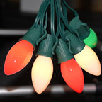 SUNSGNE 25 Pack C9 Red Christmas Light Bulbs, 7 Watt Red Incandescent Christmas Replacement Light Bulbs, E17 Intermediate Base