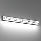 Ralbay Chrome Bathroom Vanity Light Fixtures 48inch 6-Light Acrylic Chrome Modern LED Bathroom Wall Vanity Lighting Fixtures Over Mirror
