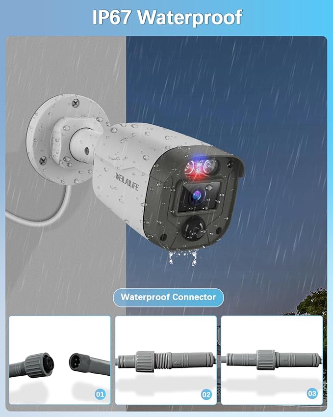 【All-in-One Security System】 Outdoor Wired Security Camera System with 10’’ Monitor, Home Video Surveillance Systems, Outside CCTV Cameras for Home Security