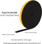 Strong Adhesive Insulation Tape, High Density Foam Weather Stripping Door Seal, Door Seal for Doors Windows, Soundproof Weatherproof Foam Seal Tape, Noise Reduction(1/2 in x 1/8 in x 16.5Ft)