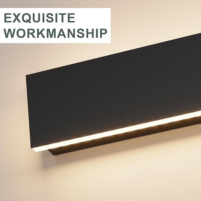 Aipsun Porch Wall Lights 59inch Long Strip Modern LED Outdoor Wall Light Fixture, 1 Pack Black Wall Mount Lighting Sconce Exterior Lights Wall Sconce 3000K for House Living Room Corridor