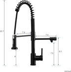 MENATT 3 Way Kitchen Faucet with Drinking Water Faucet, Dual Handles Pull Down Kitchen Faucet, 3 in 1 High Arc Water Filter Purifier Faucets, Matte Black