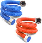 36" Length Flexible Stainless Steel Corrugated Water Heater Connector, Hot and Cold Color Water Heater Hose, 3/4" FIP x 3/4" FIP
