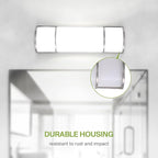 ASD LED 18" Vanity Flush Mount Light Fixture, Linear Bathroom Lighting Bar | 3CCT, Dimmable, Energy Star, ETL Listed | 20W 1650LM 3000-5000K 120V | Long Tube Bath Wall Sconce Over Mirror | Nickel