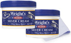 Wright's by Weiman Silver Cleaner and Polish Cream - Gently Clean and Remove Tarnish without Scratching, Ammonia-Free, 8 Ounce, 2 Pack with Polishing Cloth