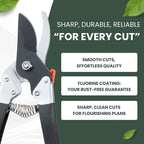 Saboten 7.9-Inch Bypass Pruning Shears, Fluorine-Coated High-Carbon Steel Blade, Ergonomic Non-Slip Grip Hand Pruner, Made in Japan, forest Originals