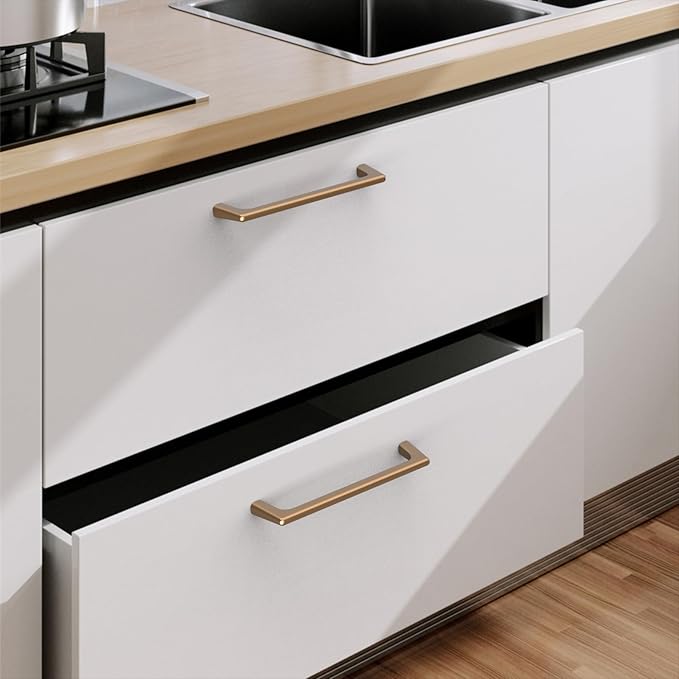 10 Pack Champagne Bronze Cabinet Pulls, 6.25 Inch Cabinet Hardware offers Kitchen Handles and Drawer Handles for Cabinets and Cupboards