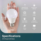 Linkind A19 LED Light Bulbs Dimmable, 60W Equivalent, 2700K Soft White, 9W 800 Lumens, E26 Standard Base, Lighting for Bedroom Living Room Home Office, 12 Packs