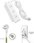 Conference Recessed Power Strip Socket Waterproof,Conference Table Splash Resistant Furniture Recessed Power Strip,Flush Mount with 3 Outlets,6ft Extension Cord,Flat Plug