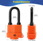 HOX 6-Pack Weather Resistant Padlocks – 40mm Laminated Steel, Chrome Plated with 2-inch Shackle, Vinyl Wrapped, Hardened Steel for Extra Security