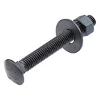 1/2 in. x 3-1/2 in. Black Carriage Bolt Kit Includes 12 Bolts, 12 Washers, and 12 Nuts, Ceramic Black Ruspert Coated for Exterior Use - 2X Rust Resistance of Galvanized by Makers Bolt