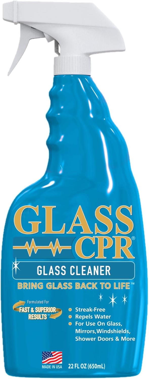 Glass CPR 2-in-1 Glass Cleaner & Water Repellent (22oz) | Deep Cleaning for Glass, Mirrors, Windows, Windshields, Shower Doors (2 Pack)