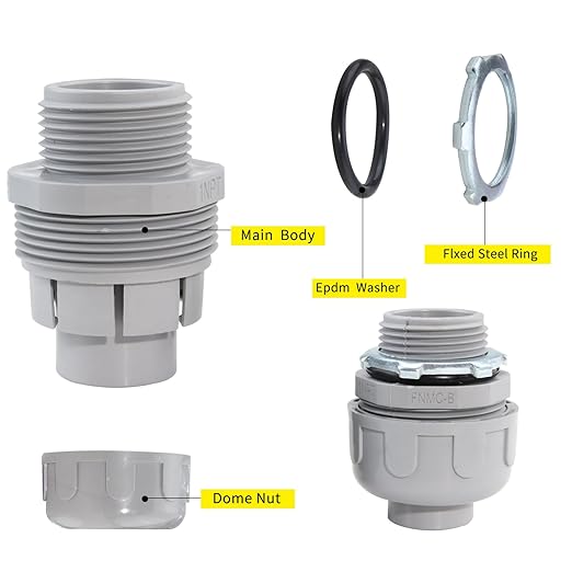 3/4 Inch Flexible Conduit Liquid Tight Connector Nonmetallic Liquid Tight Straight Conduit PVC Flexible Electrical Conduit Fittings 50PACK