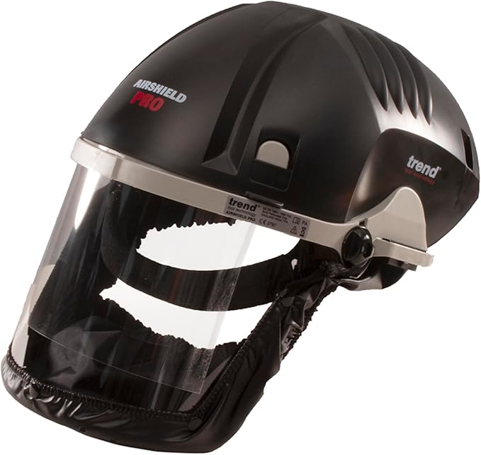 Trend Airshield Pro Full Faceshield, Dust Protector, Battery Powered Air Circulating Mask for Woodworking, AIR/PRO