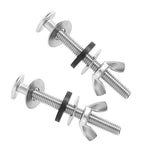 2PCS Universal Toilet Seat Bolts Kit,5/16 * 3.15 Inch Heavy Duty Stainless Steel Toilet Seat Screws with Specially Designed Stainless Steel Butterfly Downlock Nuts，Easy Installation and Long Lasting