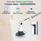 Electric Spin Scrubber, 8 in 1 Electric Cleaning Brush, Cordless Rechargeable Scrub Brush with 8 Replaceable Brush Heads, Adjustable Length and Angle Power Scrubber for Bathroom Tile Bathtub Glass