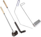 4 PCS Fryer Cleaning Tools with Deep Fryer Stainless Steel L-Shaped Brush, Deep Fryer Crumb Scoop, Deep Fryer Cleanout Rod, Long Handle Deep Basket Brush for Restaurants, Air Fryers, Deep Fat Fryers