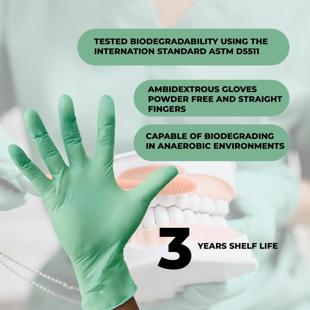 CLAY Sustainable Nitrile Gloves, Versatile Protective Gear Ideal for Industrial, Food Handling Uses & More