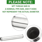 TAISHER 1PCS Stainless Steel Pipe Fittings, 1-1/2" NPT Male x 1-1/2" NPT Male Threaded, 16" Length Nipple Cast Pipe
