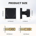 Haidms Black Passage Door Knobs Interior, Heavy Duty Round No Key Matte Black Closet Door Knobs for Hall Closet, Passage Doorknobs Hallway (6 Pack)