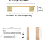 COTYKILEY 6 Pack 5 Inch(128mm) Brushed Brass Cabinet Handles Gold Kitchen Cabinet Pulls Cabinet Door Handles Kitchen Cabinet Hardware Cupboard Drawer Pulls Dresser Handles