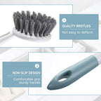 Patelai 12 Pack Kitchen Scrub Dish Brush with Long Handle Dish Scrubber with Stiff Bristles Scrub Brushes for Kitchen Dishes Washing Tools, Pots, Pans and Sink Cleaning (Celadon)