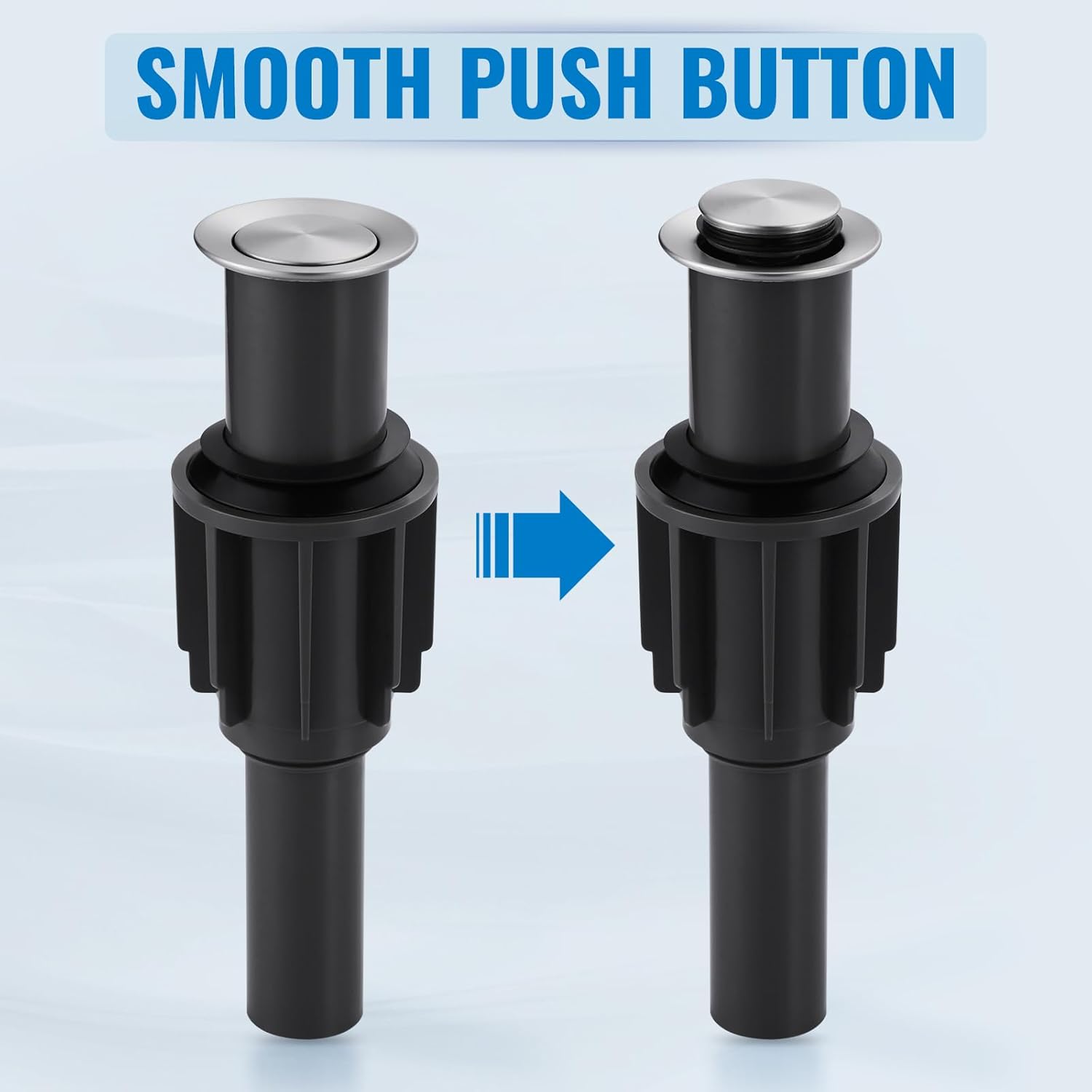 ALEASHA Pop Up Sink Drain Without Overflow, Bathroom Sink Drain Vessel Sink Stopper Pop Up Sink Drain Stopper, Pop Up Drain for Bathroom Sink Drain Strainer for Hair Catcher,Brushed Nickel