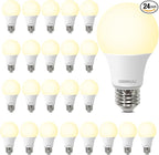24 Pack LED Light Bulbs Soft White 2700K, 60 Watt Equivalent LED Bulbs, A19 Standard Bulbs, 800 LM, 15000 Hours, E26 Base, Non-Dimmable, 8W White LED Bulbs for Bedroom Living Room