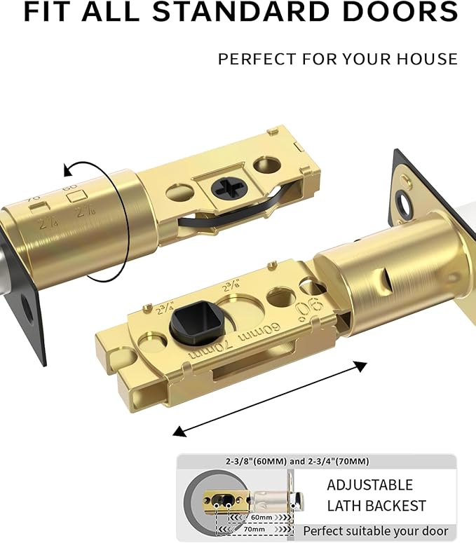 Asidrama Premium Black Zinc-Alloy Front Door Lock Set: Double Cylinder Deadbolt, Heavy Duty Security Handleset for Left/Right Exterior Doors, Universal Entry Locks (1 Pack)