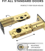 Asidrama Premium Black Zinc-Alloy Front Door Lock Set: Double Cylinder Deadbolt, Heavy Duty Security Handleset for Left/Right Exterior Doors, Universal Entry Locks (1 Pack)