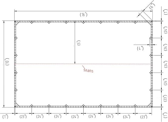 Mytee Products 10' x 16' Green Canvas Tarp 12oz Heavy Duty Water Resistant