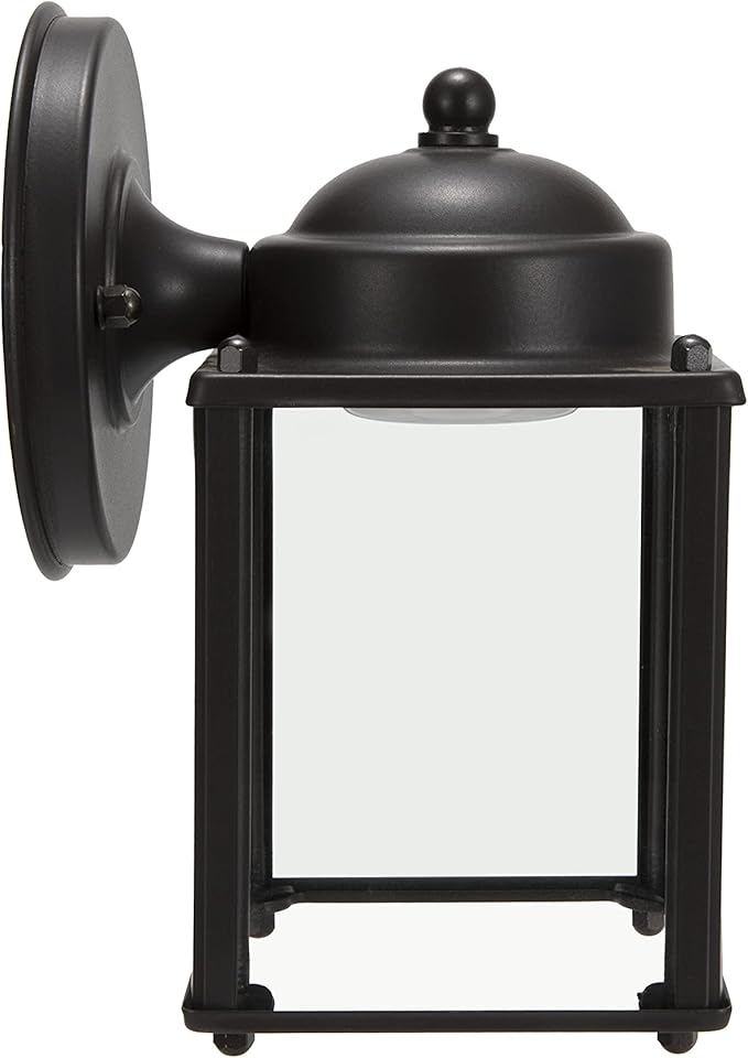 LIT-PaTH Outdoor LED Wall Lantern, Wall Sconce as Porch Lighting Fixture, 5000K Daylight White, 9.5W 800 Lumen, Aluminum Housing Plus Glass, Bronze Finish-2 Pack