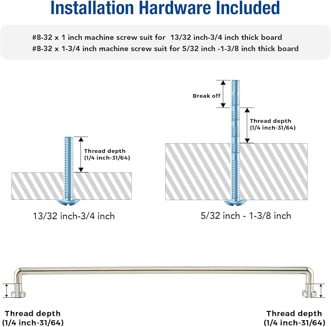 JOY DECOR Cabinet Pulls – 12-3/5 Inch Hole Center, Brushed Nickel, 2 Pack, Zinc Alloy Cabinet Handles for Drawers & Cupboard – Vintage Style Hardware for Kitchen, Bathroom, Dresser, Furniture Makeover