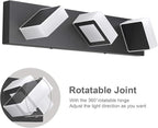 Ralbay LED Modern Black Bathroom Vanity Lights 3 Lights Acrylic Modern Black Bathroom Wall Lighting Fixtures