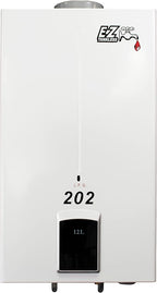 EZ 202 LPG Portable Tankless Water Heater - Propane Gas - 4 GPM - Small - Battery Powered Ignition - Digital Display - Camping - RV - Hunting