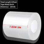 Transparent Window Weather Sealing Tape 3 Inch x 33 FT Weather Stripping Residue-Free Clear Window Insulation Tape for Doors Windows and Shower Glass Gaps (3 in * 33 FT)