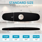 Faucet Plate, 10 Inch Sink Hole Cover, Faucet Deck Plate for 1 or 3 Hole Bathroom or Kitchen Sink Faucet Stainless Steel Escutcheon Plate Matte Black, Round