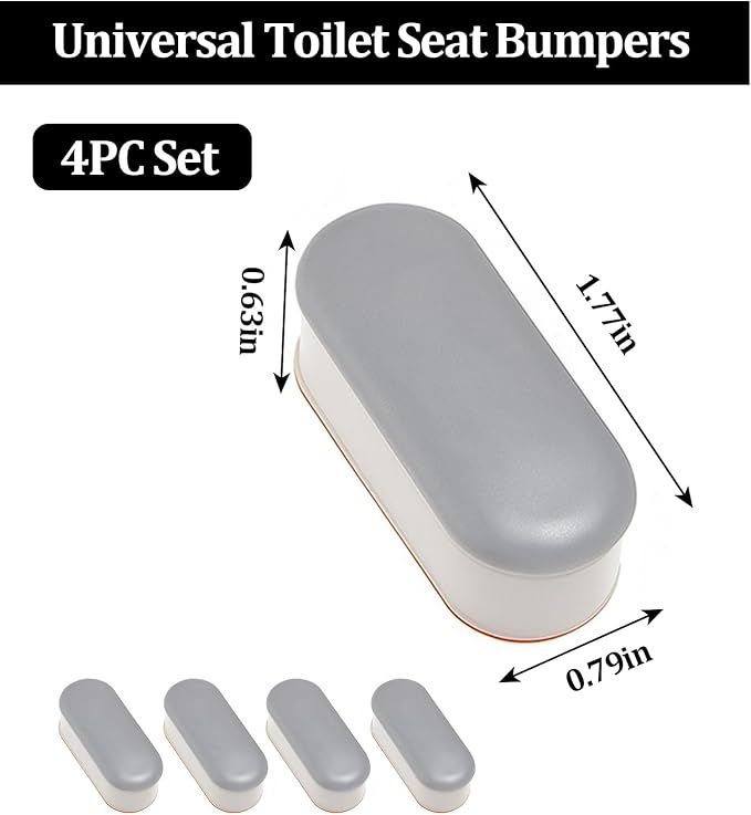 4 Pack Universal Toilet Seat Bumpers Stable Toilet Seats, Noise Reduction, and Easy Installation Equipped with Durable Adhesive Fits Most Toilet Models