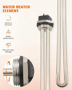 100108283 Water Heater Element Fit for AO Smith ECT 52 55 66 80 120, ECS 30 40 50, ECLN ELJN ECJN 40, ECL 30 50, E6 Electric Water Heater, Replaces 100108284 9000092015 9000092045, 4500W 240V
